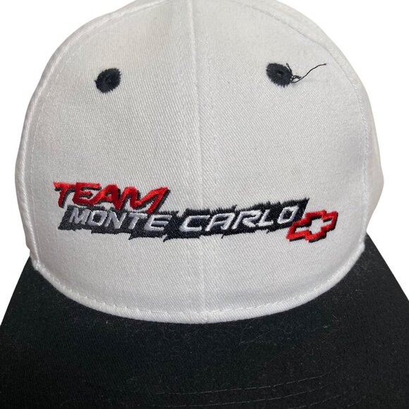 Team Monte Carlo Chevrolet Adjustable Baseball Cap White Black NWOT - Picture 2 of 7